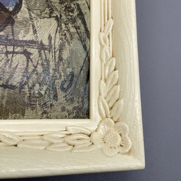 Vintage Alvaro Big Eye Sad Boy Art Print Framed 9.5x21.5 Wall Decor Mid Century - Picture 5 of 8